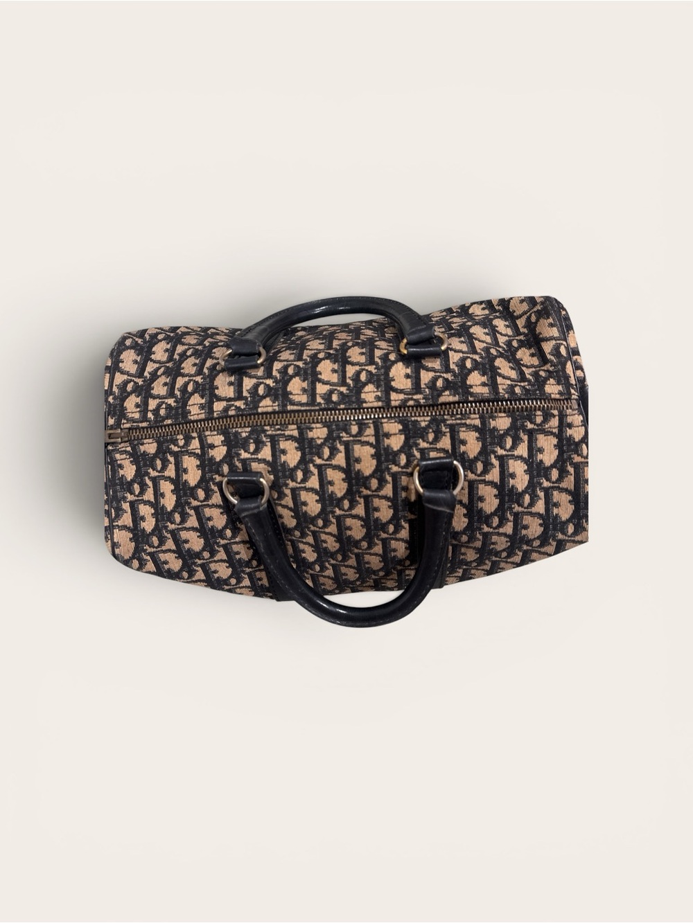 Dior Beige and Black Monogram Travel Bag